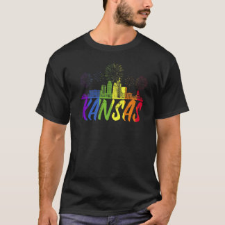 Camiseta Kansas Pride Skyline Pride Parade Kansas