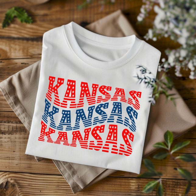 Camiseta Kansas Red e Blue Boho Shirt (Criador carregado)