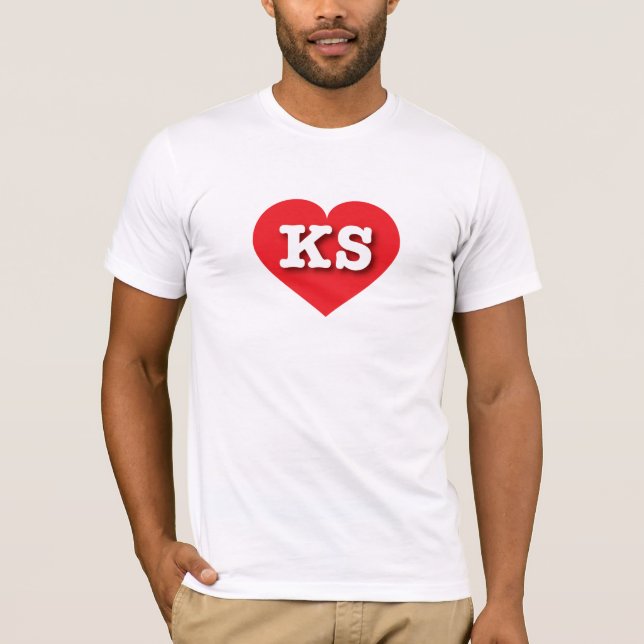 Camiseta Kansas Red Heart - Eu amo KS (Frente)