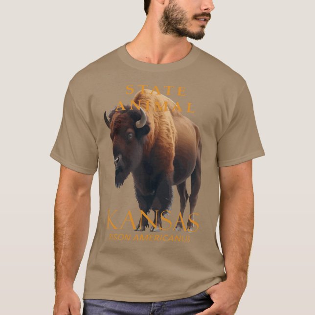 Camiseta Kansas Territory Animal Bison Americanus (Frente)