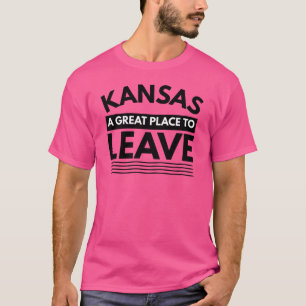 Camiseta Kansas Um Ótimo Lugar Para Deixar Viagem Divertida