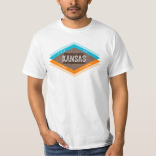 Camiseta Kansas Vintage Retro Meados do Século Moderno