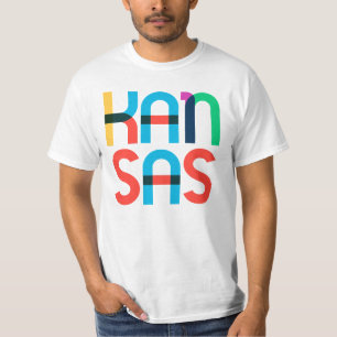 Camiseta Kansas Vintage Retro Pop Art 80s Cores Primárias