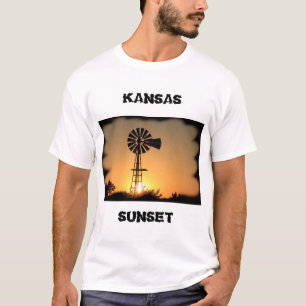 Camiseta Kansas Windmill Pôr do Sol