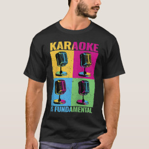 Camiseta Karaoke é microfone colorido de música fundamental