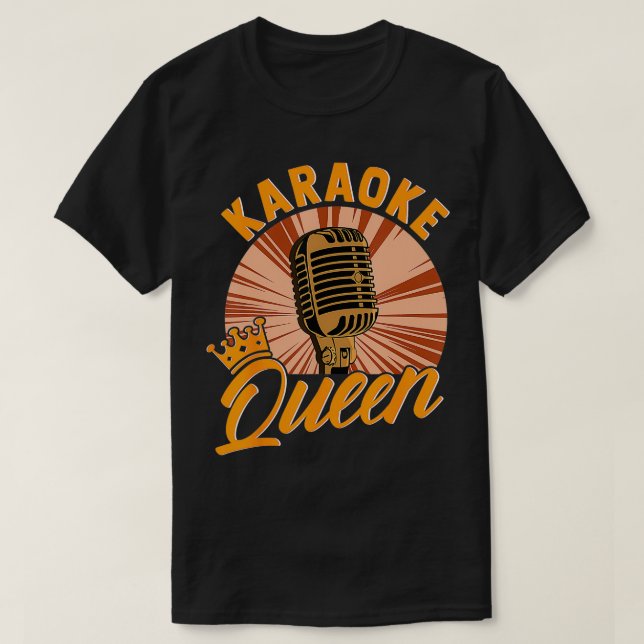 Camiseta Karaoke Funny Cantando Música Cantando Ao Longo Do (Frente do Design)