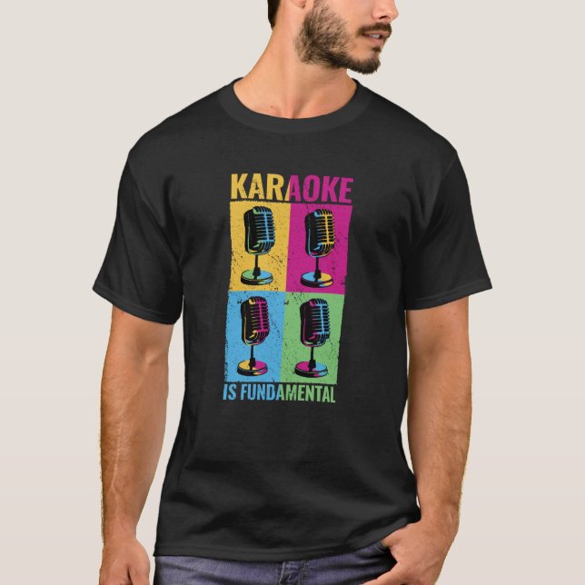Camiseta Karaoke is Fundamental colorful microphone music m (Frente)