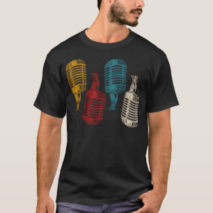 Camiseta Karaoke Singer Karaoke 4 Microfones Retro