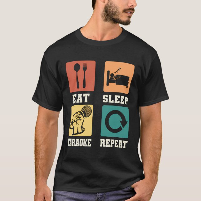 Camiseta Karaoke Singer Song Lyrics Microfone Come Sleep Ka (Frente)