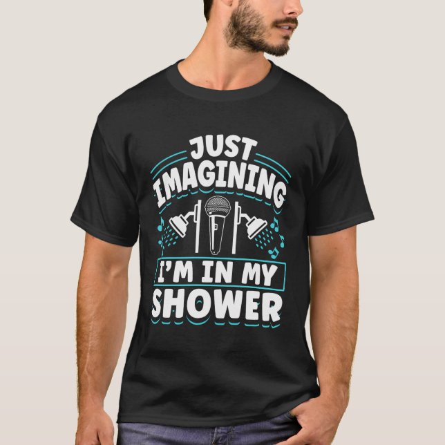 Camiseta Karaoke Singer Song Lyrics Microfone Imagini (Frente)