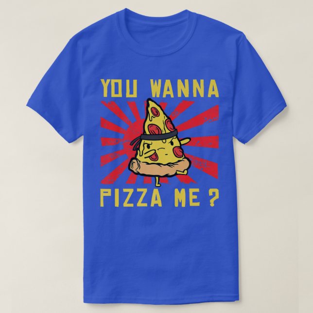 Camiseta Karate Black Belt Uniform Você Quer Pizza Me (Frente do Design)