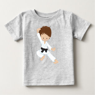 Camiseta Karate Boy, Cute Boy, Black Belt, Brown Hair