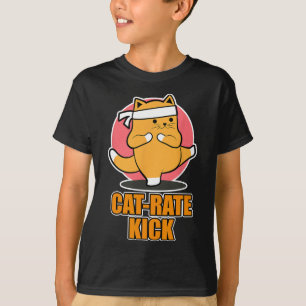 Camiseta Karate Cat Design Para Ventiladores Desportivos -