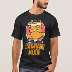 Camiseta Karate Cat Design Para Ventiladores Desportivos - 