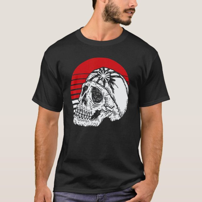 Camiseta Karate Caveira Retro Clássico (Frente)