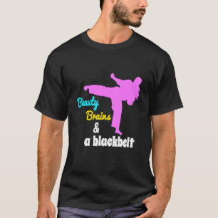 Camiseta Karate - Cérebros De Beleza E Cinturão Negra