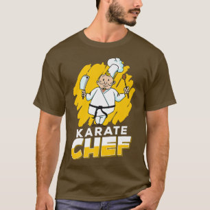 Camiseta Karate Chef Engraçado Chef Cozinhar Cook Chef Asiá