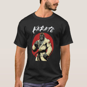 Camiseta Karate Clássico Gorila Karateka Meninos e Meninas 