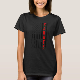 Camiseta Karate da Bandeira Americana para Homens e Mulhere