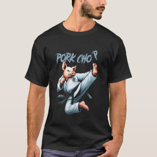 Camiseta Karate de Porco Costeleta de Porco Engraçado Luta