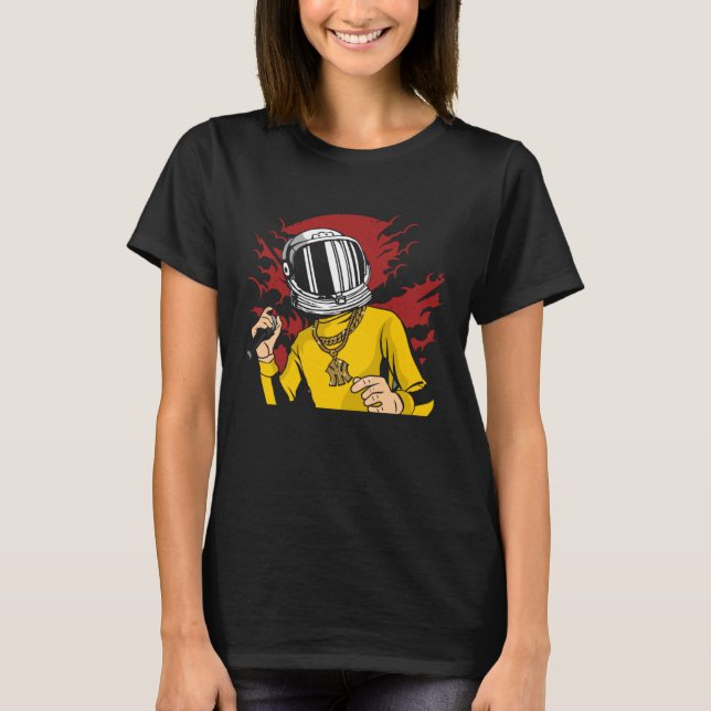Camiseta Karate E Kung Fu Astronaut Spaceman Mars Refletem (Frente)