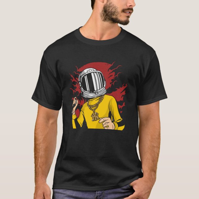Camiseta Karate E Kung Fu Astronaut Spaceman Mars Refletem (Frente)
