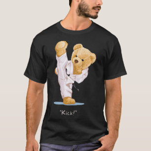 Camiseta Karate é para Crianças Urso de Teddy Kick Taekwond