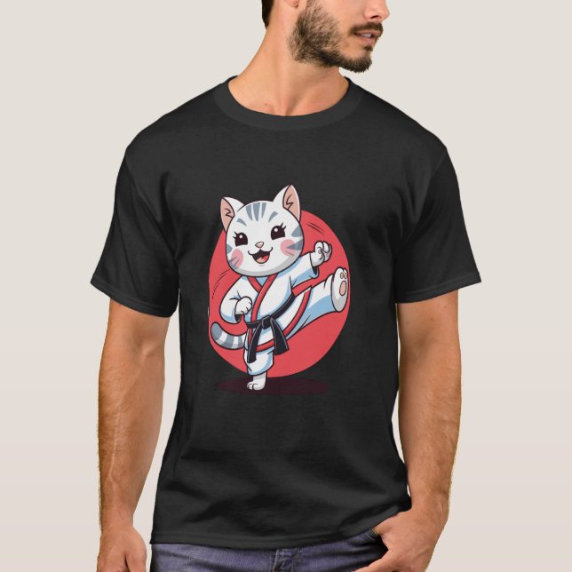 Camiseta Karate e um Gato (Frente)