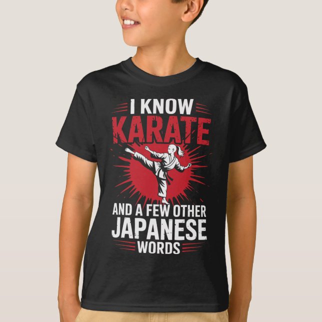 Camiseta Karate Eu Conheço Karate E Algumas Outras Palavras (Frente)