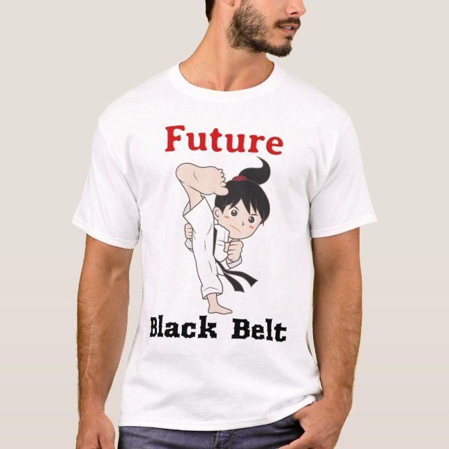 Camiseta Karate Girl Future Black Belt Artes Marciais (Frente)