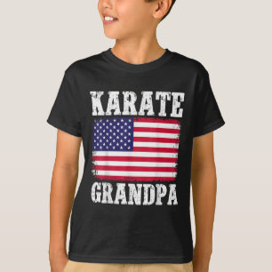 Camiseta Karate Grandpa Patriótico dos Estados Unidos Bande