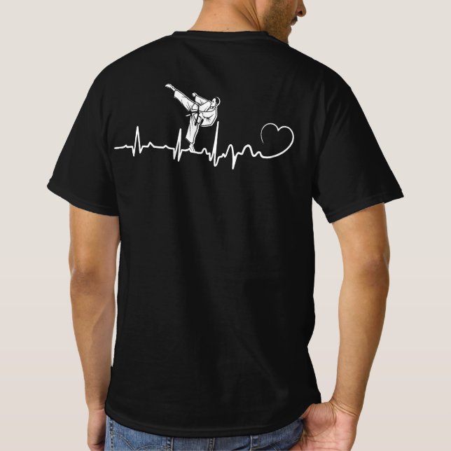 Camiseta Karate Heartbeat Gift Para Karateka (Verso)