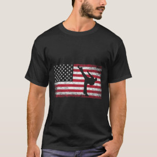 Camiseta Karate Martial Arts 4 De Julho América Flag Usa