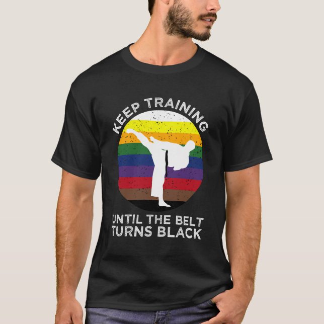 Camiseta Karate Martial Arts Taekwondo Self Defensor Black  (Frente)