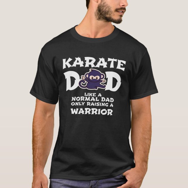 Camiseta Karate Pai como um guerreiro de Pai normal Da (Frente)