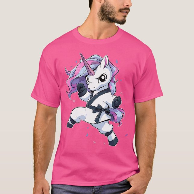 Camiseta Karate Unicorn Girl Marts Taekwondo Kickbox (Frente)