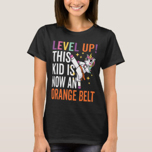 Camiseta Karate Uniform Unicorn Level Up Orange Belt Prêmio