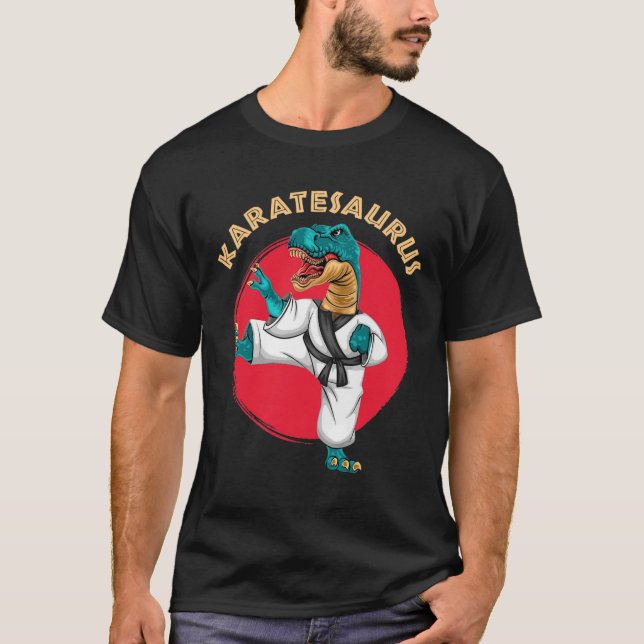 Camiseta Karatesaurus Funny Karate Dinossaur (Frente)