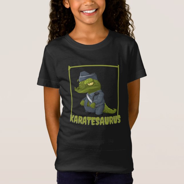 Camiseta Karatesaurus Karate Trex Funny Dinosaur Martial Ar (Frente)