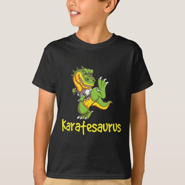 Camiseta Karatesaurus - Karateka Martial Arts Autodefesa (Frente)