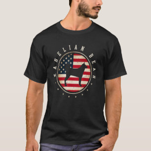 Camiseta Karelian Bear Usa Bandeira 4 de julho Cachorro Pai