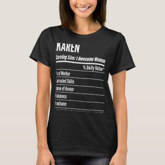 Camiseta Karen Nutritional Facts Servindo Calorias de Taman
