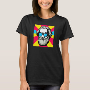 Camiseta Karl Marx com óculos de sol Pop Retrato de arte da