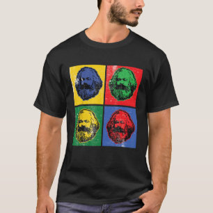 Camiseta Karl Marx Vintage Retro-Pop Art Para O Socialismo