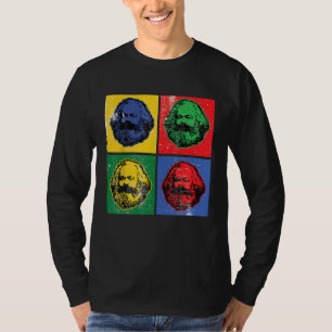 Camiseta Karl Marx Vintage Retro-Pop Art Para O Socialismo