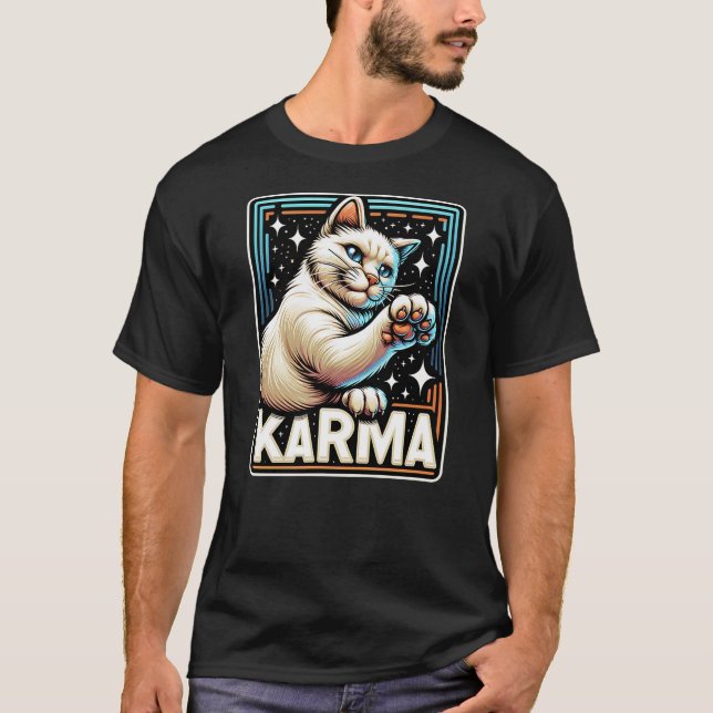 Camiseta Karma Cat - Scratching Paw - (Frente)