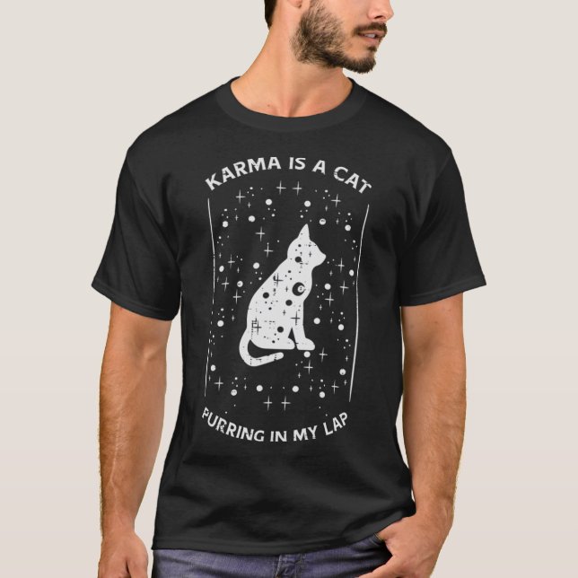 Camiseta Karma É Música Gata Engraçada Celestial Meninas De (Frente)