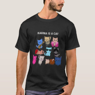 Camiseta Karma É Um Gato Engraçado Pássaros De Gato