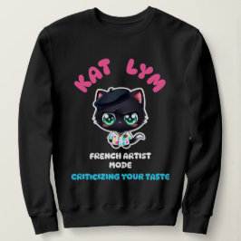 Camiseta Kat Lym French Artist Mode Cat Sticker.