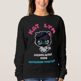 Camiseta Kat Lym French Artist Mode Cat Sticker.